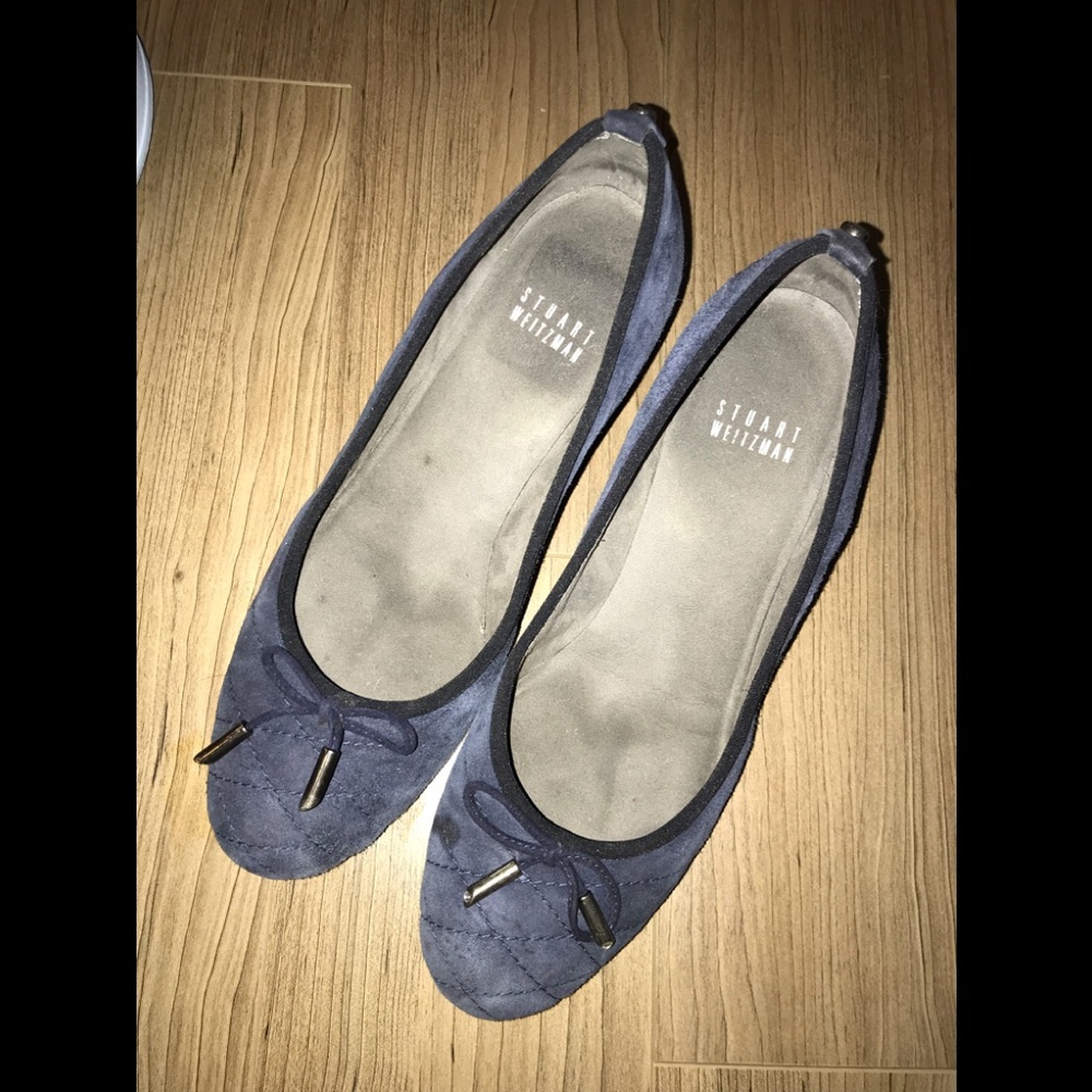 Stuart Weitzman Blue Suede Flats